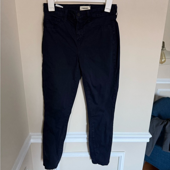 L’AGENCE Size 26 Women’s Skinny Navy Blue Trousers Cotton/Modal Blend Officewear - Picture 2 of 6